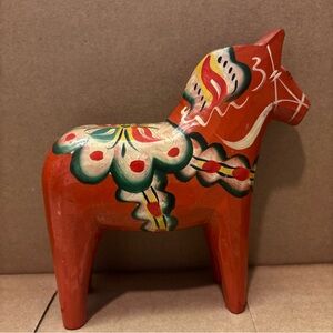 Hand Painted Wooden Horse Figurine